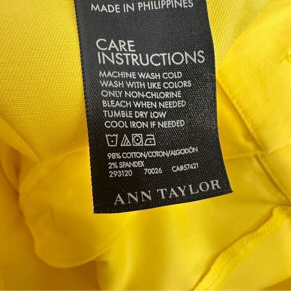 Ann Taylor The Carnegie Crop Pants in Yellow | Size 12 - Picture 7 of 10